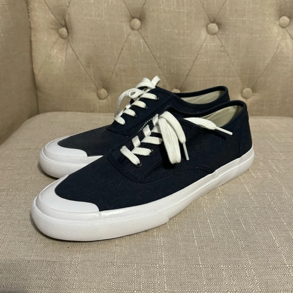 J. Crew Navy Canvas Low-Top Sneakers with White Soles - Picture 4 of 7